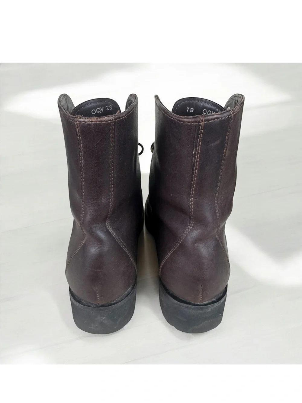 Women’s Vintage L.L. Bean Dark Brown Leather Lace-Up combat boots Y2K